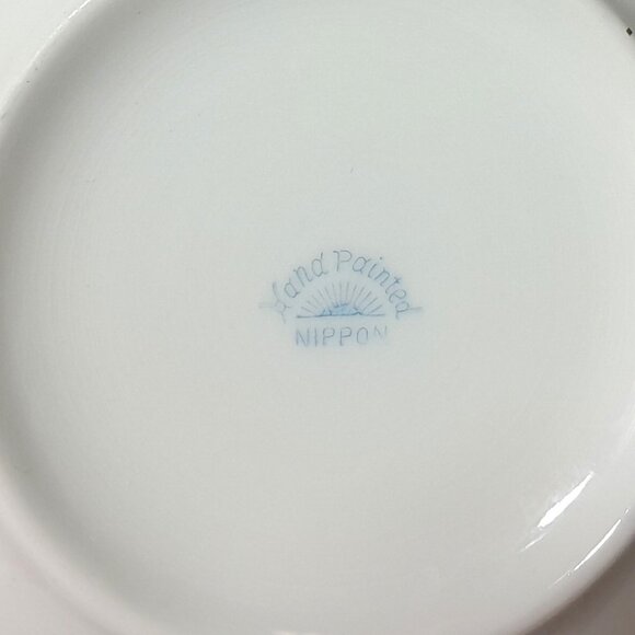 Nippon Bon Bon Bowl Double Handle Hand Painted Porcelain Floral Pink Roses - Picture 9 of 10